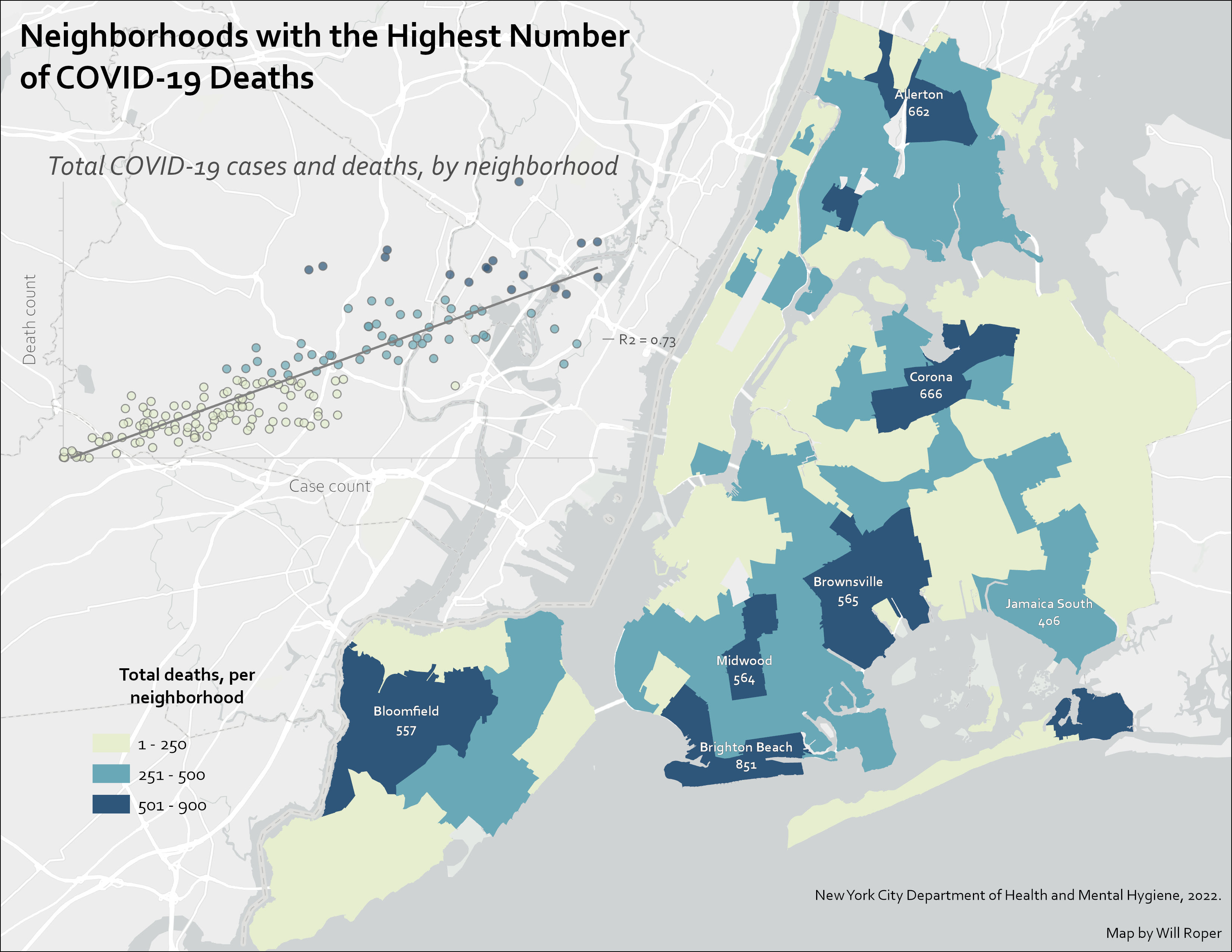Neighborhoods with the Highest Number of COVID-19 Deaths