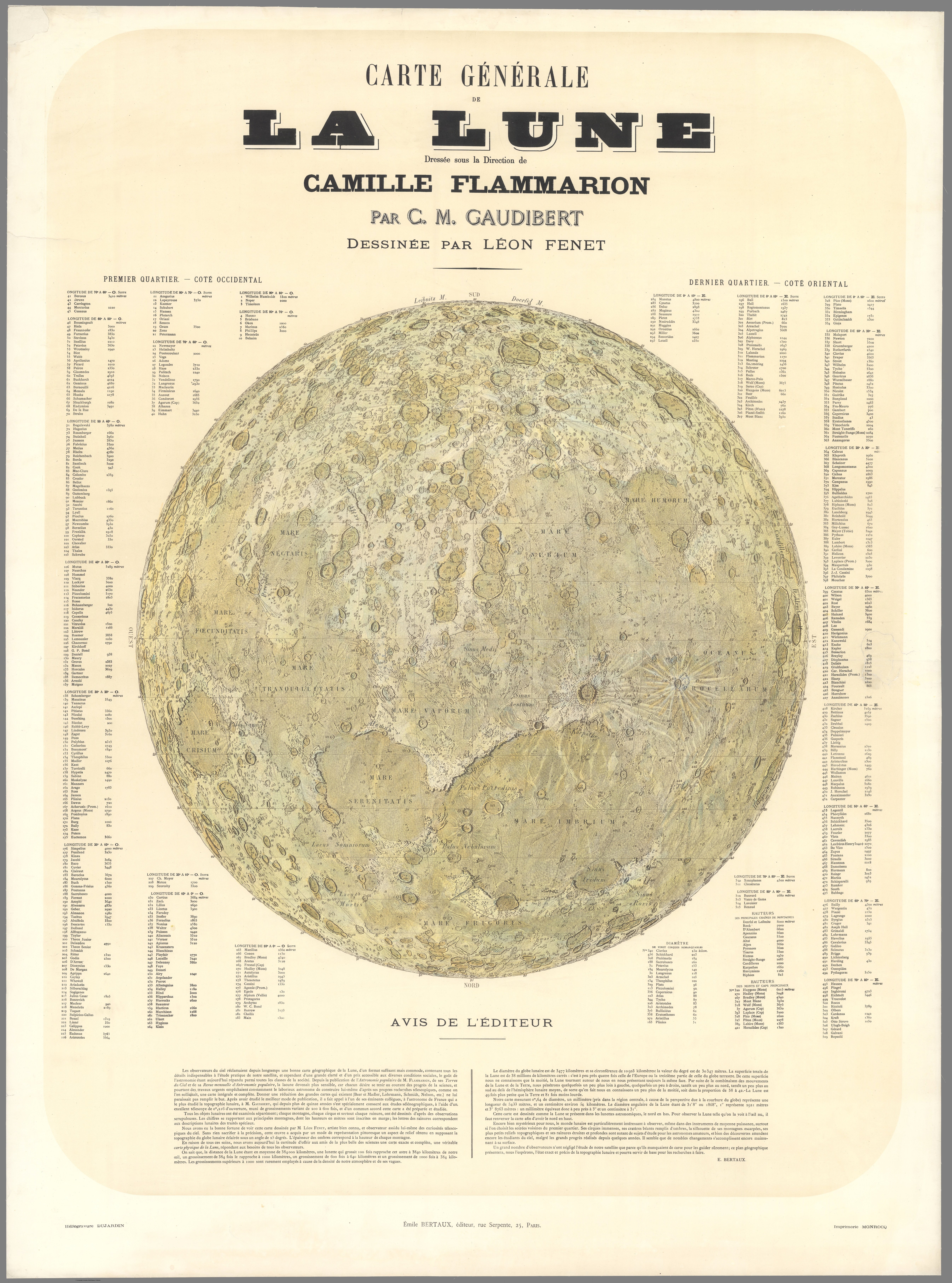 Carte générale de la lune, 1887