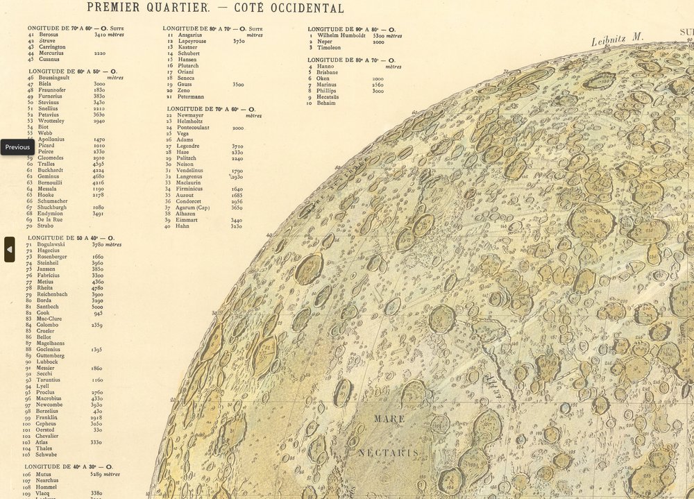 Catalog lists with measured altitudes in meters